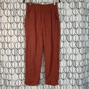 Sundry gauze Easy pocket pant burnt orange with gray stripes size 2 medium